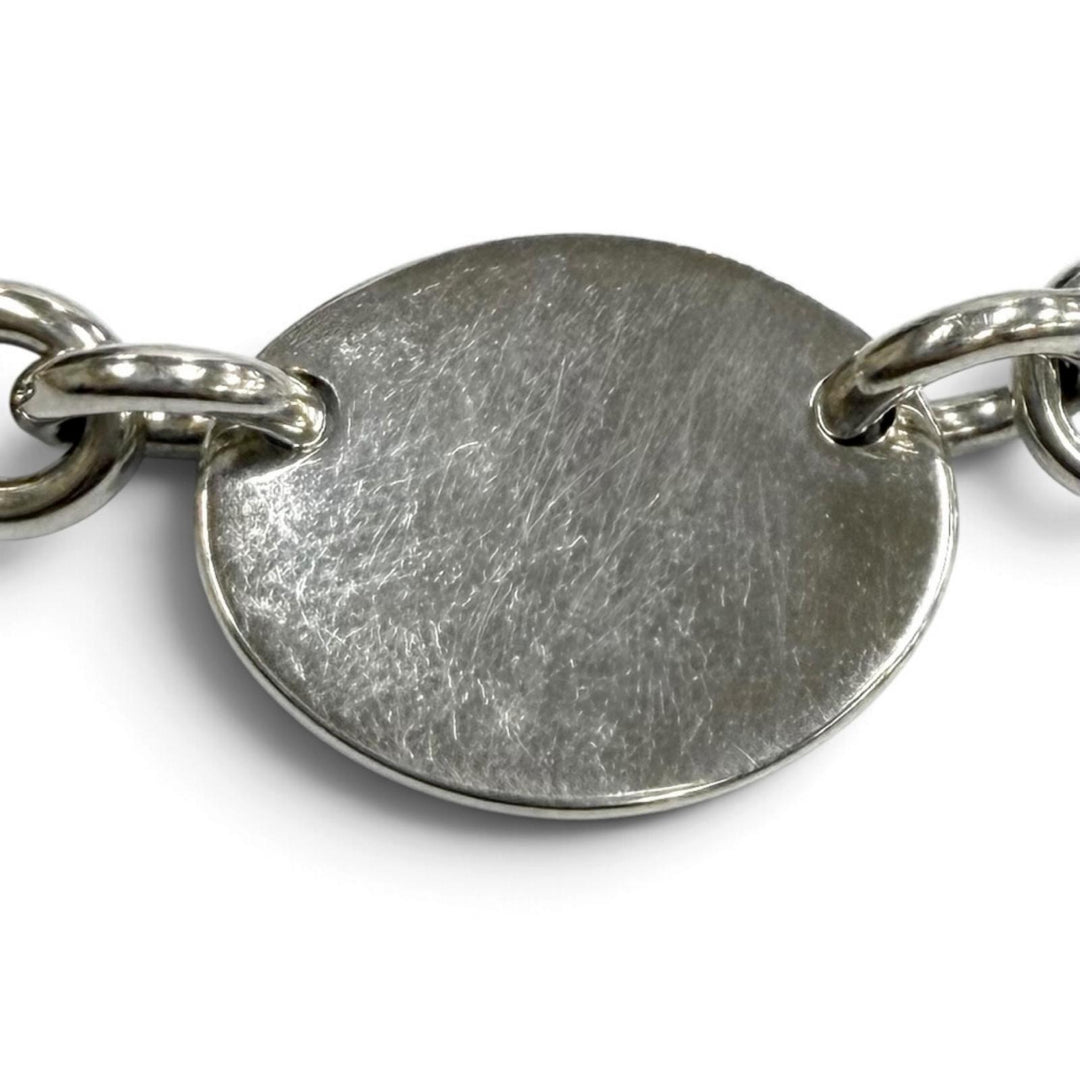 Great TIFFANY&Co. Necklace Return to TIFFANY & Co. oval tag choker Silver 925