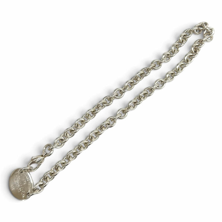 Great TIFFANY&Co. Necklace Return to TIFFANY & Co. oval tag choker Silver 925