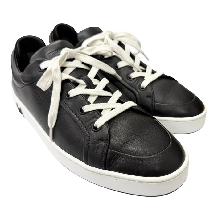 Great HERMES Low cut sneakers Kid H logo black leather mens 42