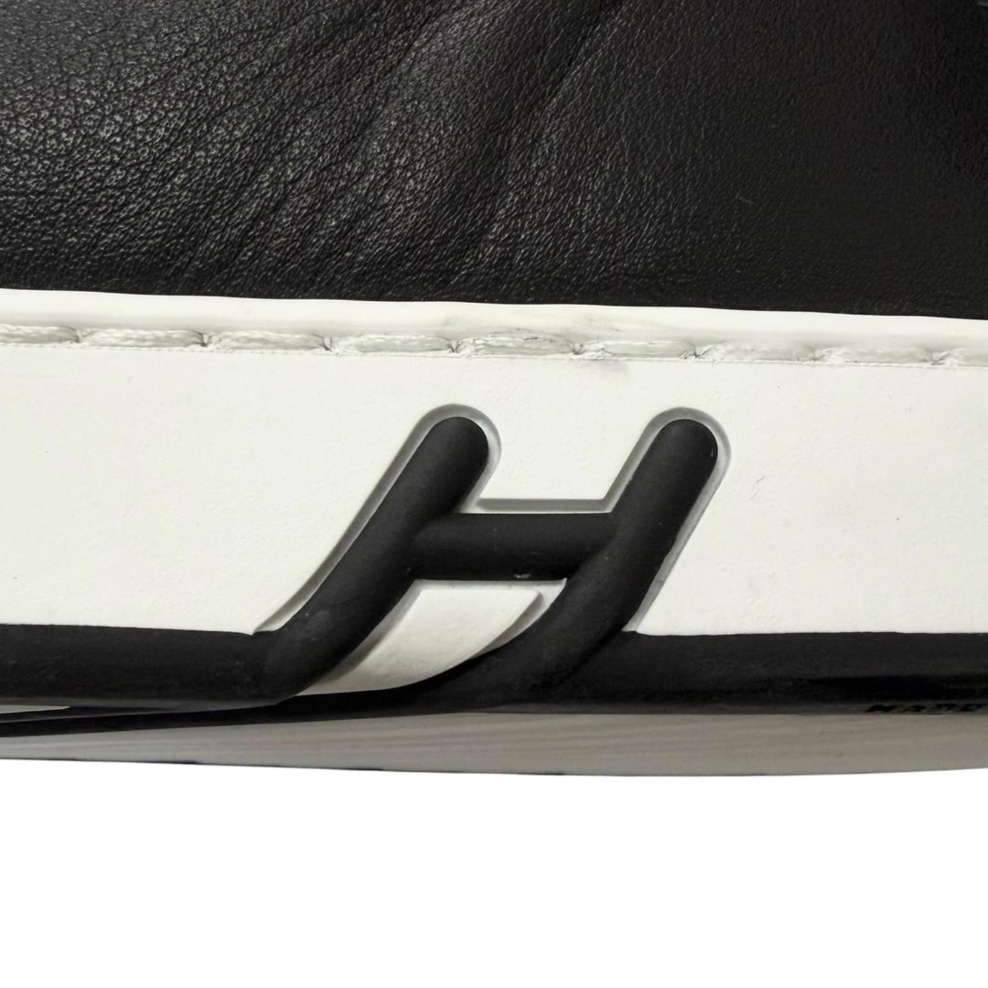 Great HERMES Low cut sneakers Kid H logo black leather mens 42