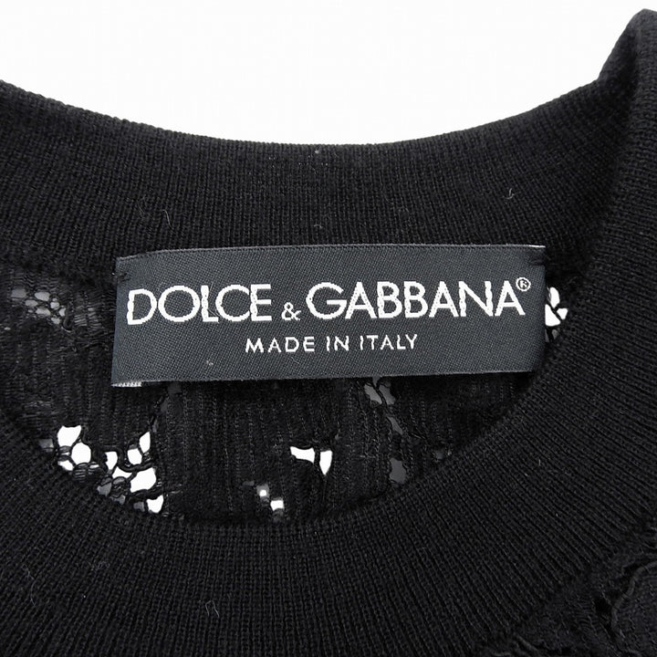 Excellent DOLCE&GABBANA tops Silk blend lace T-shirt black Viscose Women 38
