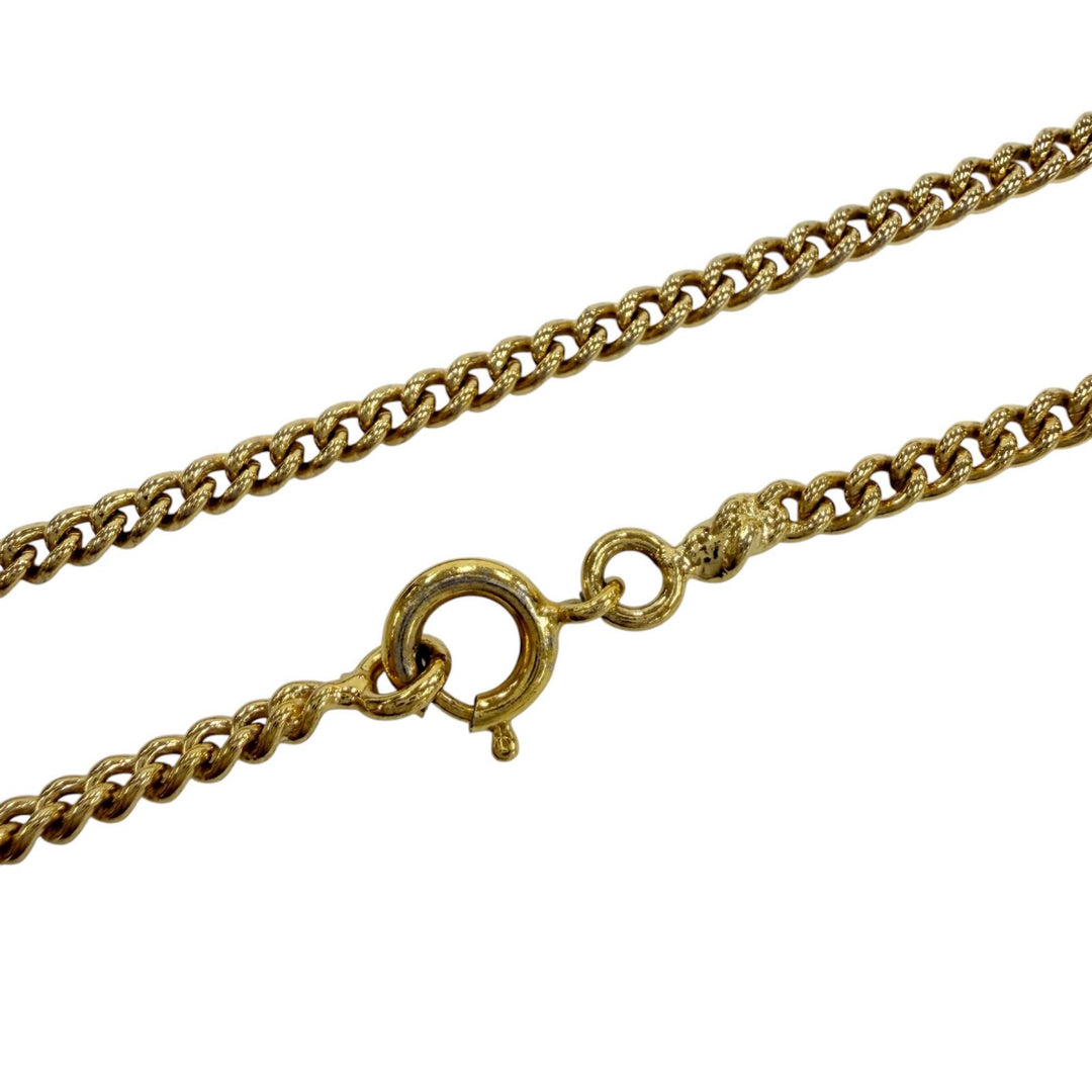 Great CELINE Necklace Clock motif logo pendant accessory gold metal Women