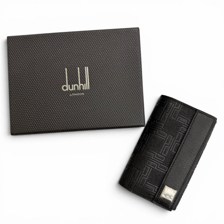Pristine Dunhill Key holder D9 With logo all-over print 6-key hook black