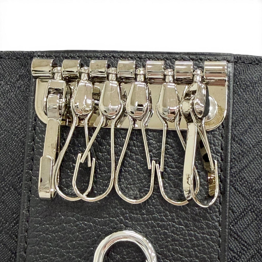 Pristine Dunhill Key holder D9 With logo all-over print 6-key hook black