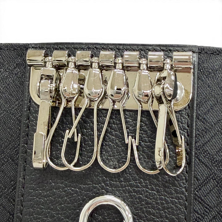 Pristine Dunhill Key holder D9 With logo all-over print 6-key hook black