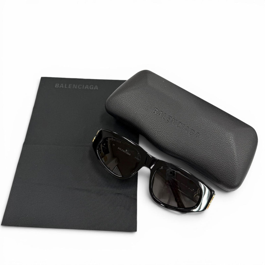 Great BALENCIAGA sunglasses Side logo black mens BB0095S