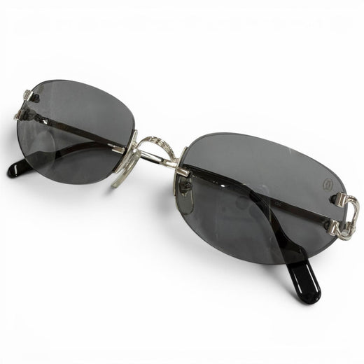 Great Cartier sunglasses Two-point rimless eyewear Silver mens