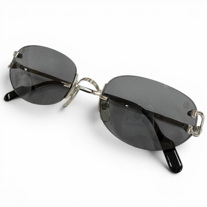 Great Cartier sunglasses Two-point rimless eyewear Silver mens