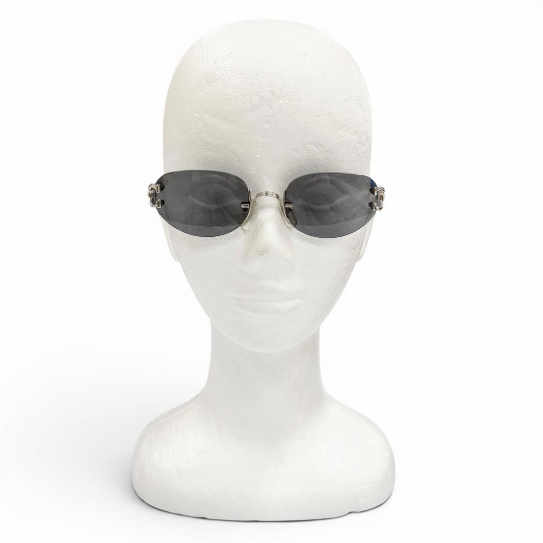 Great Cartier sunglasses Two-point rimless eyewear Silver mens