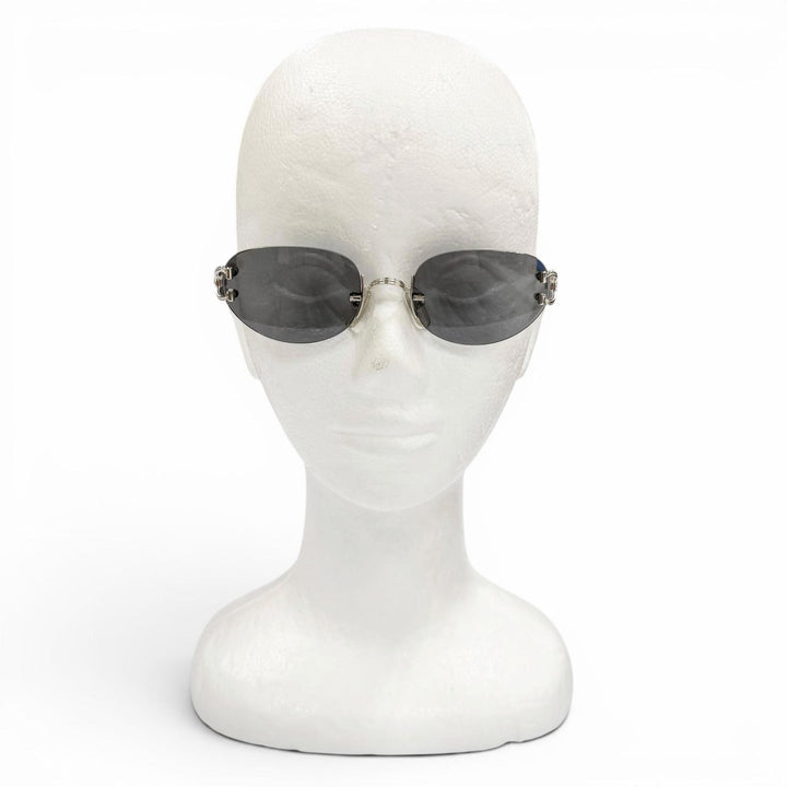 Great Cartier sunglasses Two-point rimless eyewear Silver mens