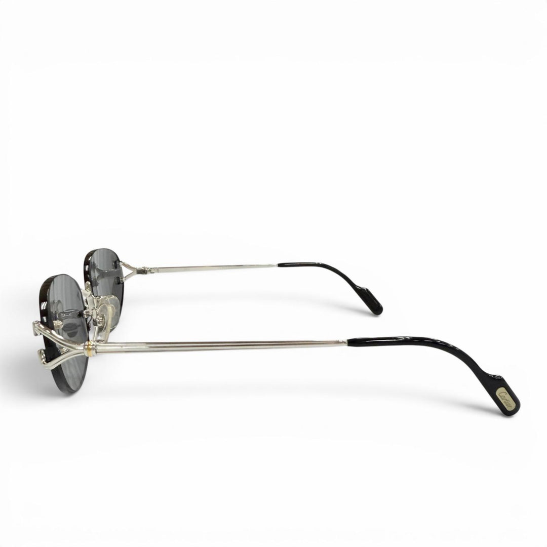 Great Cartier sunglasses Two-point rimless eyewear Silver mens