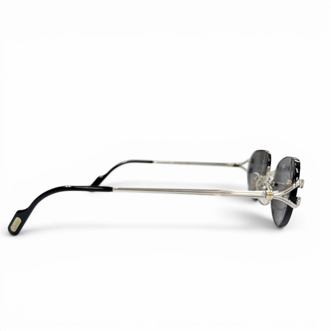Great Cartier sunglasses Two-point rimless eyewear Silver mens