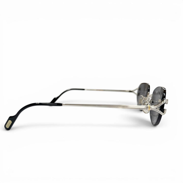 Great Cartier sunglasses Two-point rimless eyewear Silver mens