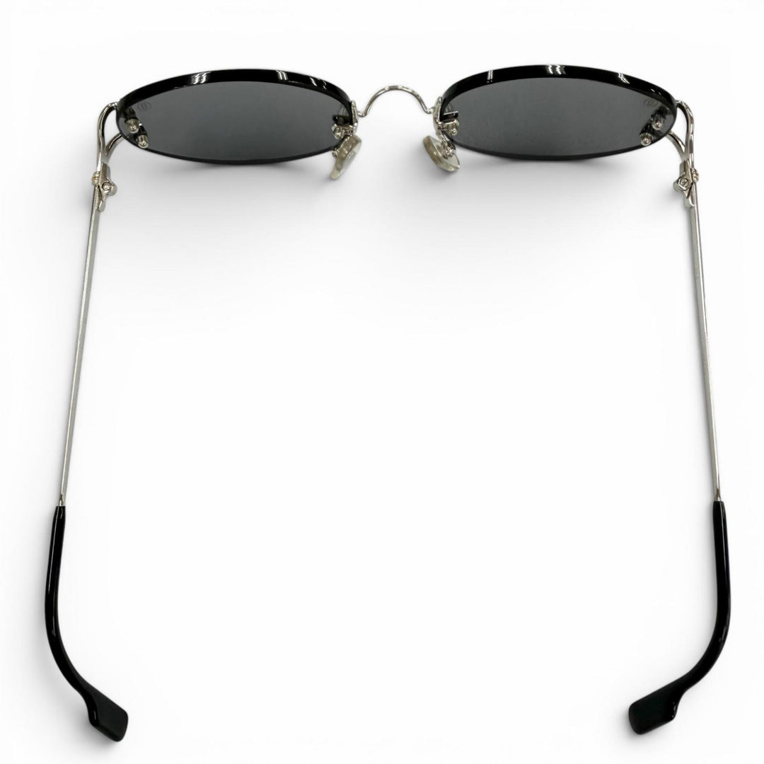 Great Cartier sunglasses Two-point rimless eyewear Silver mens