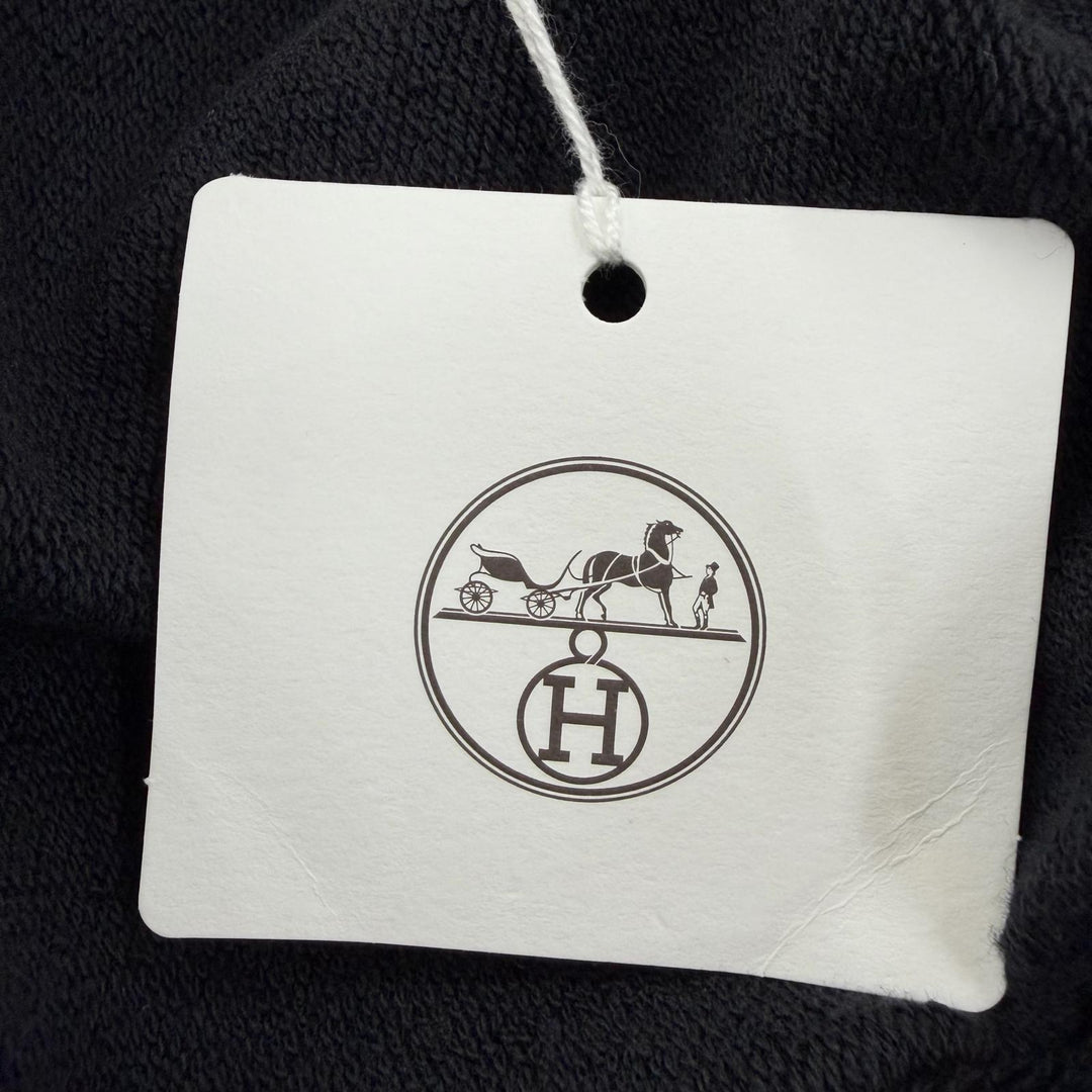 Pristine HERMES sweat Figure Artistic black cotton Women 34 3H4606DD