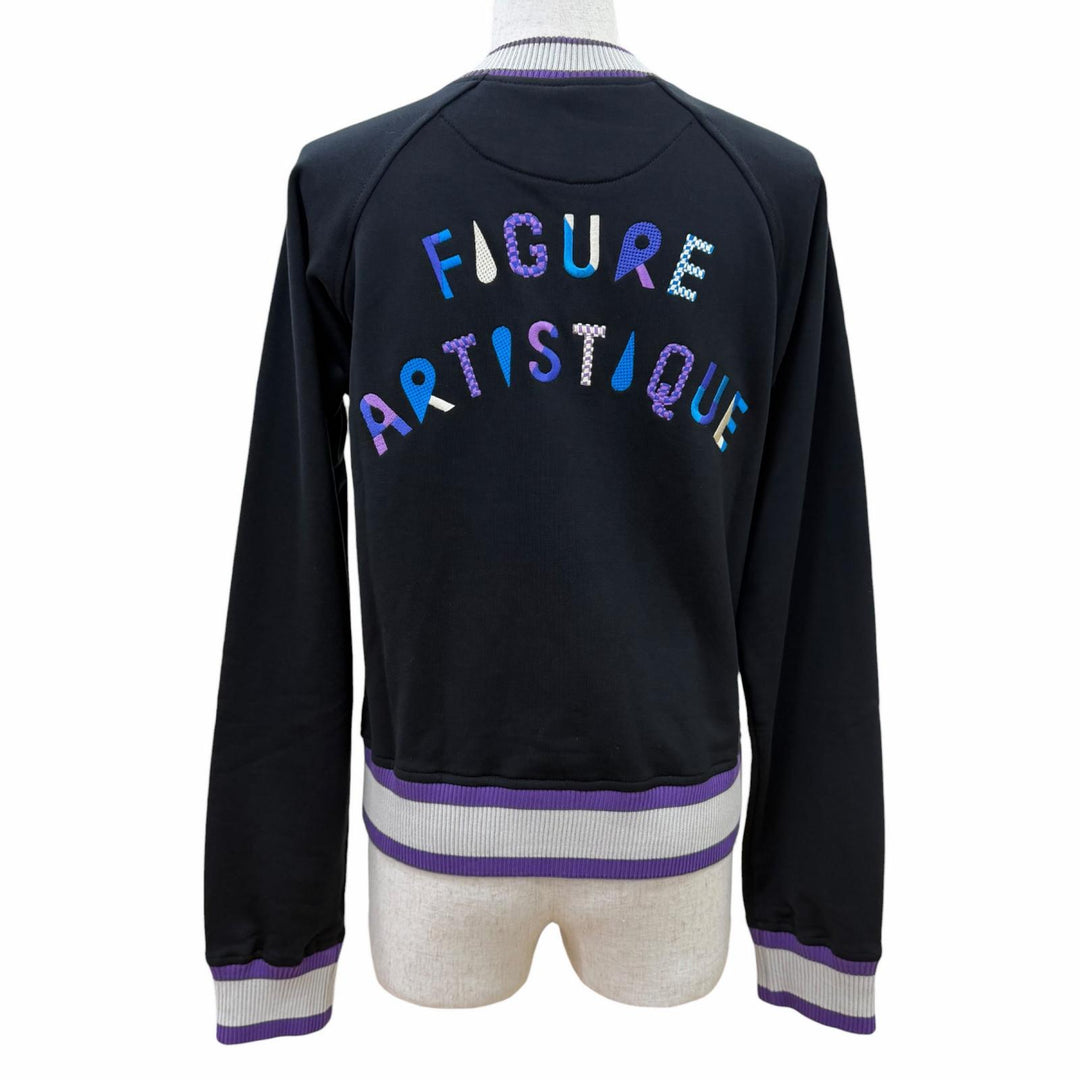 Pristine HERMES sweat Figure Artistic black cotton Women 34 3H4606DD