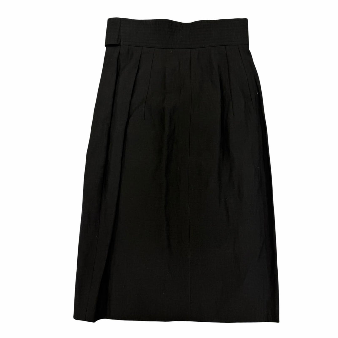 Great GUCCI Wrap skirt Tom Ford era, with logo buttons and belt. black silk 38
