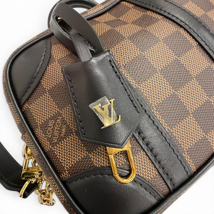 Excellent LOUIS VUITTON Shoulder Bag Damier Valisette Souple BB Brown N50063