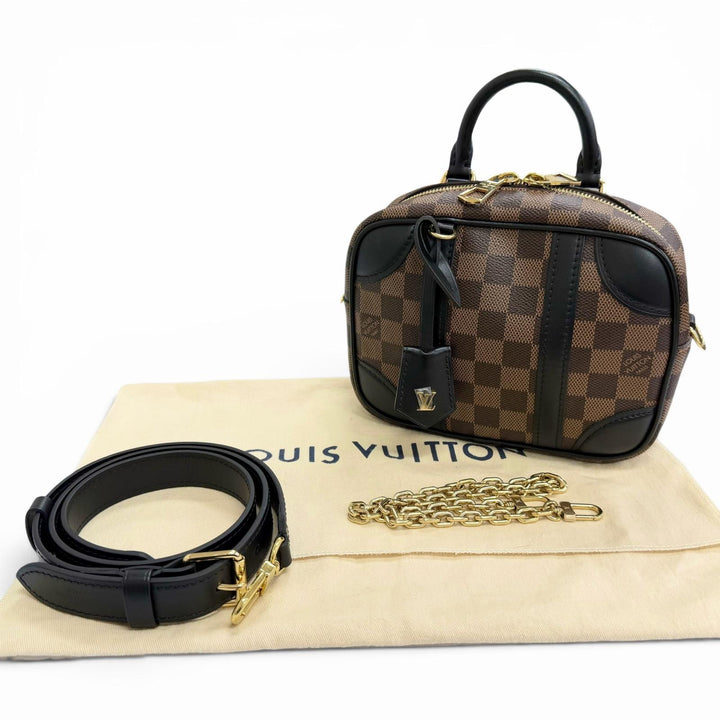 Excellent LOUIS VUITTON Shoulder Bag Damier Valisette Souple BB Brown N50063