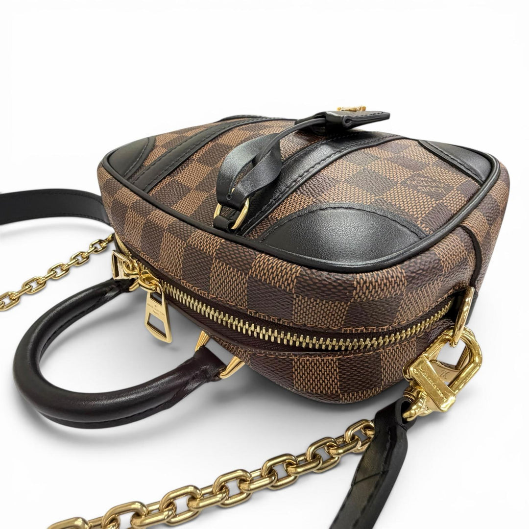 Excellent LOUIS VUITTON Shoulder Bag Damier Valisette Souple BB Brown N50063