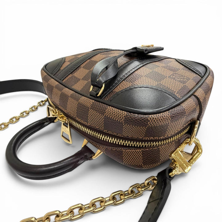 Excellent LOUIS VUITTON Shoulder Bag Damier Valisette Souple BB Brown N50063