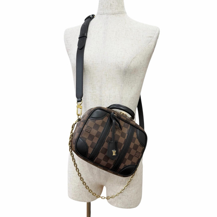 Excellent LOUIS VUITTON Shoulder Bag Damier Valisette Souple BB Brown N50063