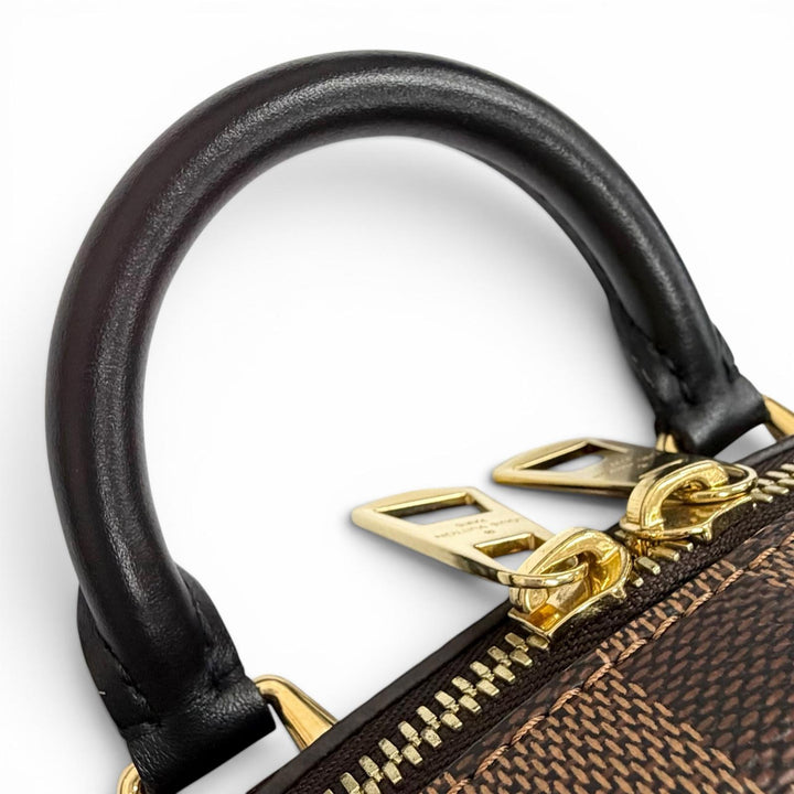 Excellent LOUIS VUITTON Shoulder Bag Damier Valisette Souple BB Brown N50063
