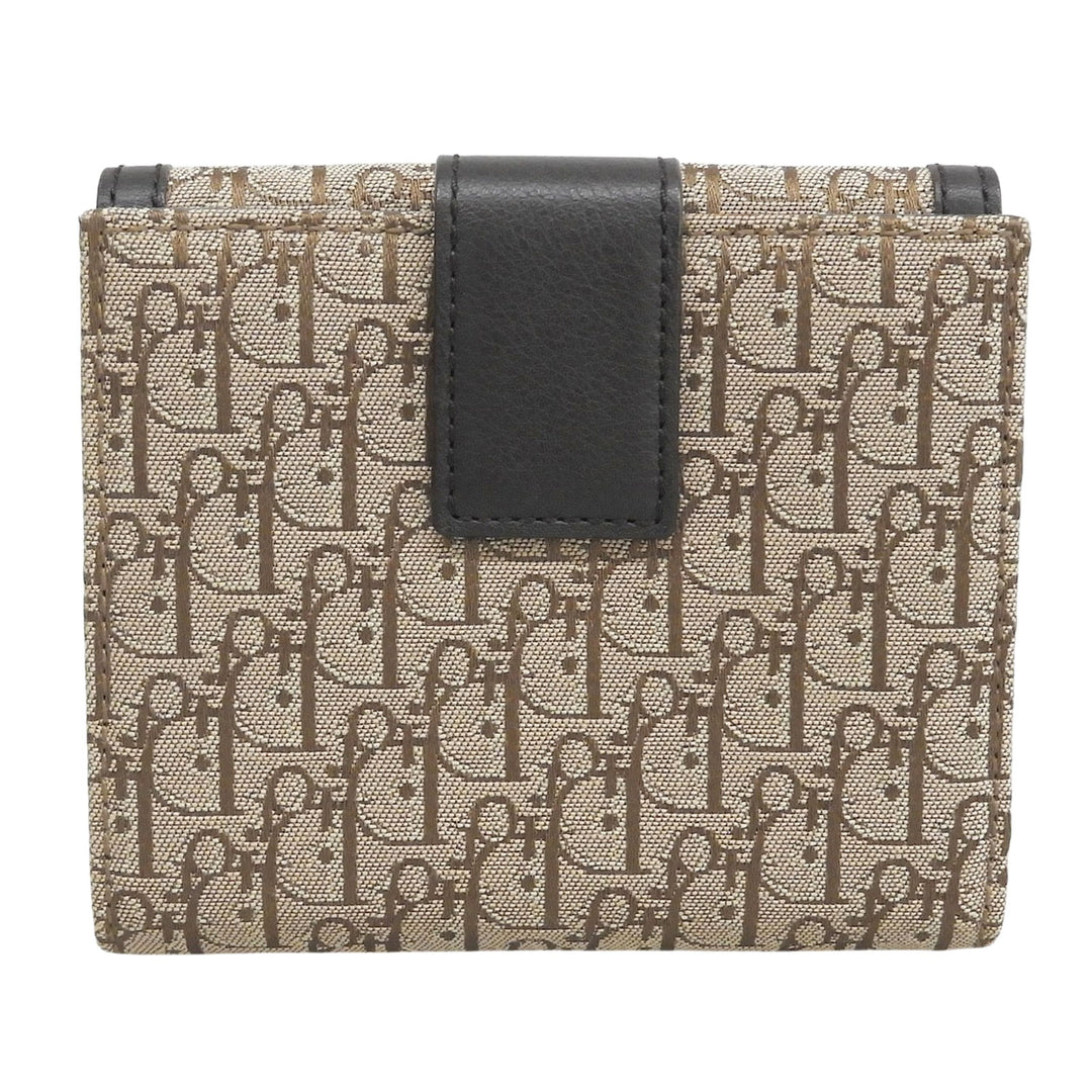 Pristine Christian Dior Bifold Wallet street chic trotter Brown canvas Women