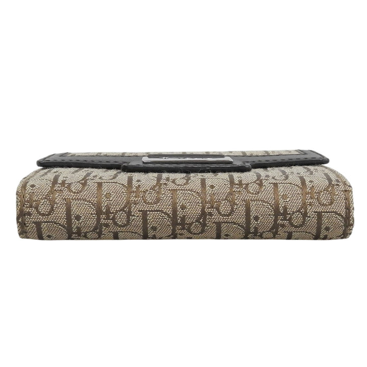 Pristine Christian Dior Bifold Wallet street chic trotter Brown canvas Women