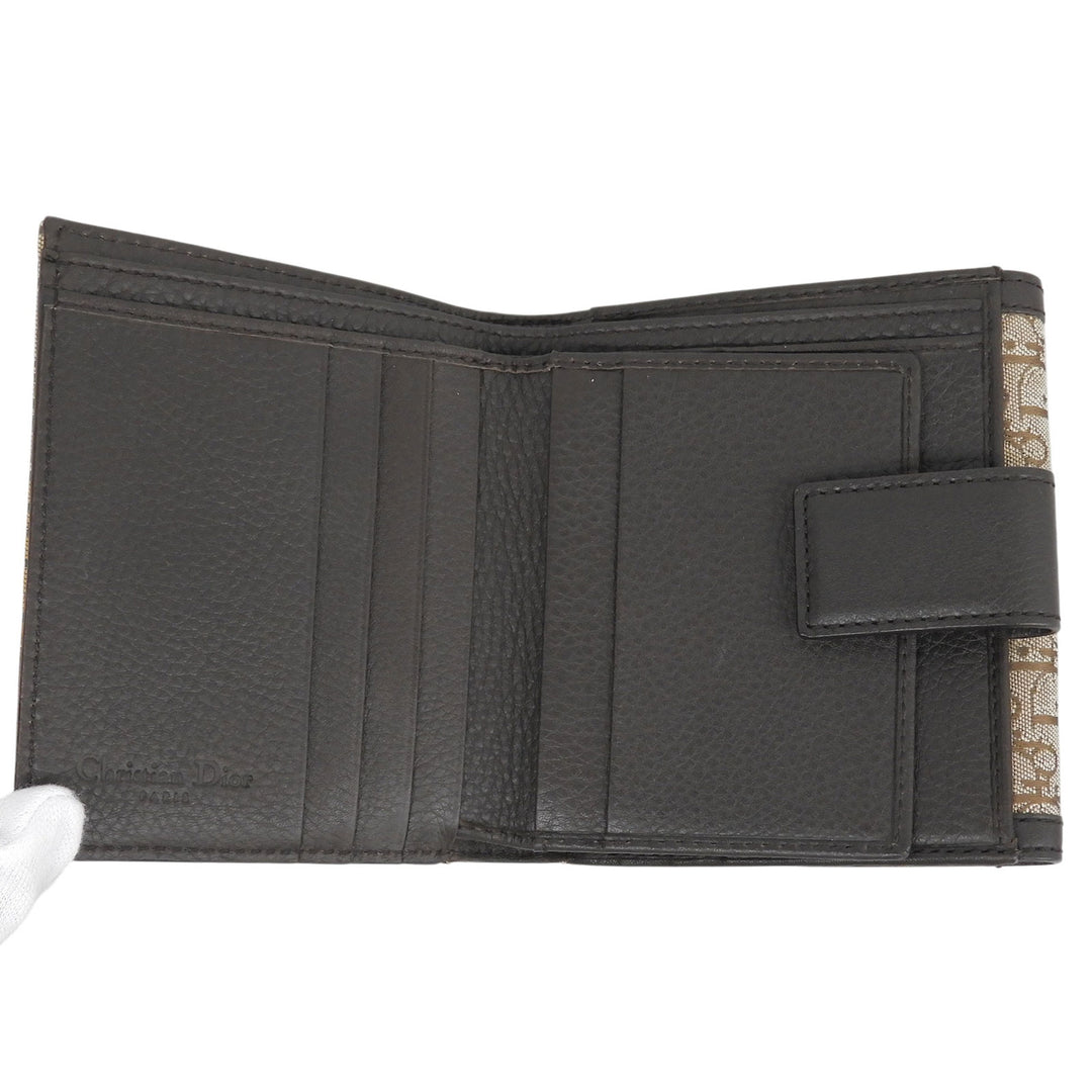 Pristine Christian Dior Bifold Wallet street chic trotter Brown canvas Women