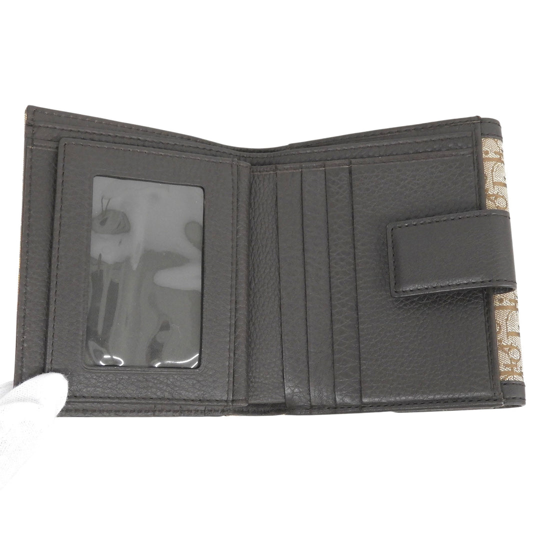 Pristine Christian Dior Bifold Wallet street chic trotter Brown canvas Women