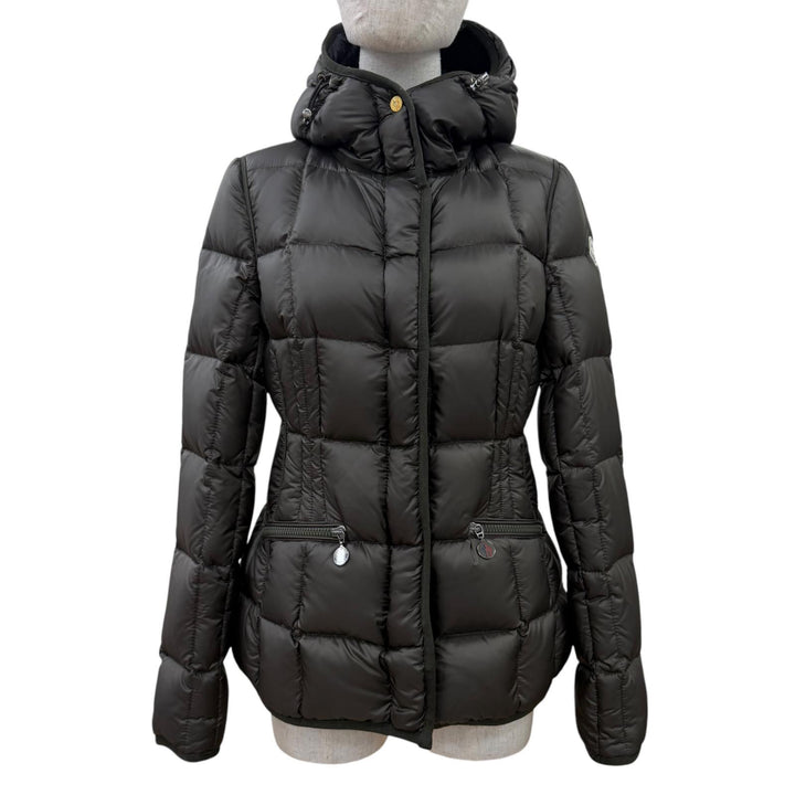 Excellent MONCLER Down jacket BUIS Logo patch and hood ZIP UP Khaki Brown 1