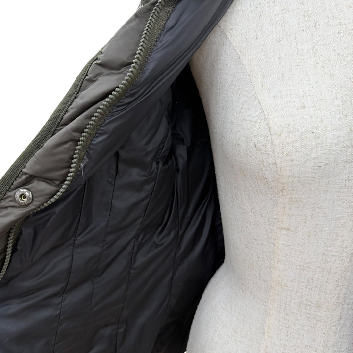 Excellent MONCLER Down jacket BUIS Logo patch and hood ZIP UP Khaki Brown 1