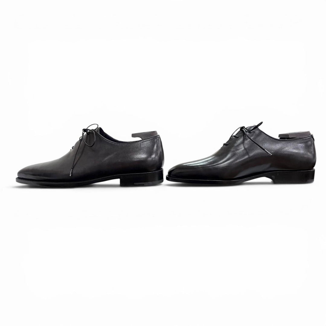 Great Berluti Leather shoes Patina Whole Cut black leather mens 5