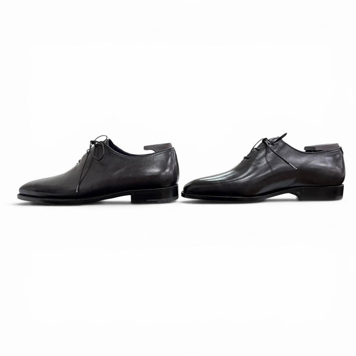 Great Berluti Leather shoes Patina Whole Cut black leather mens 5