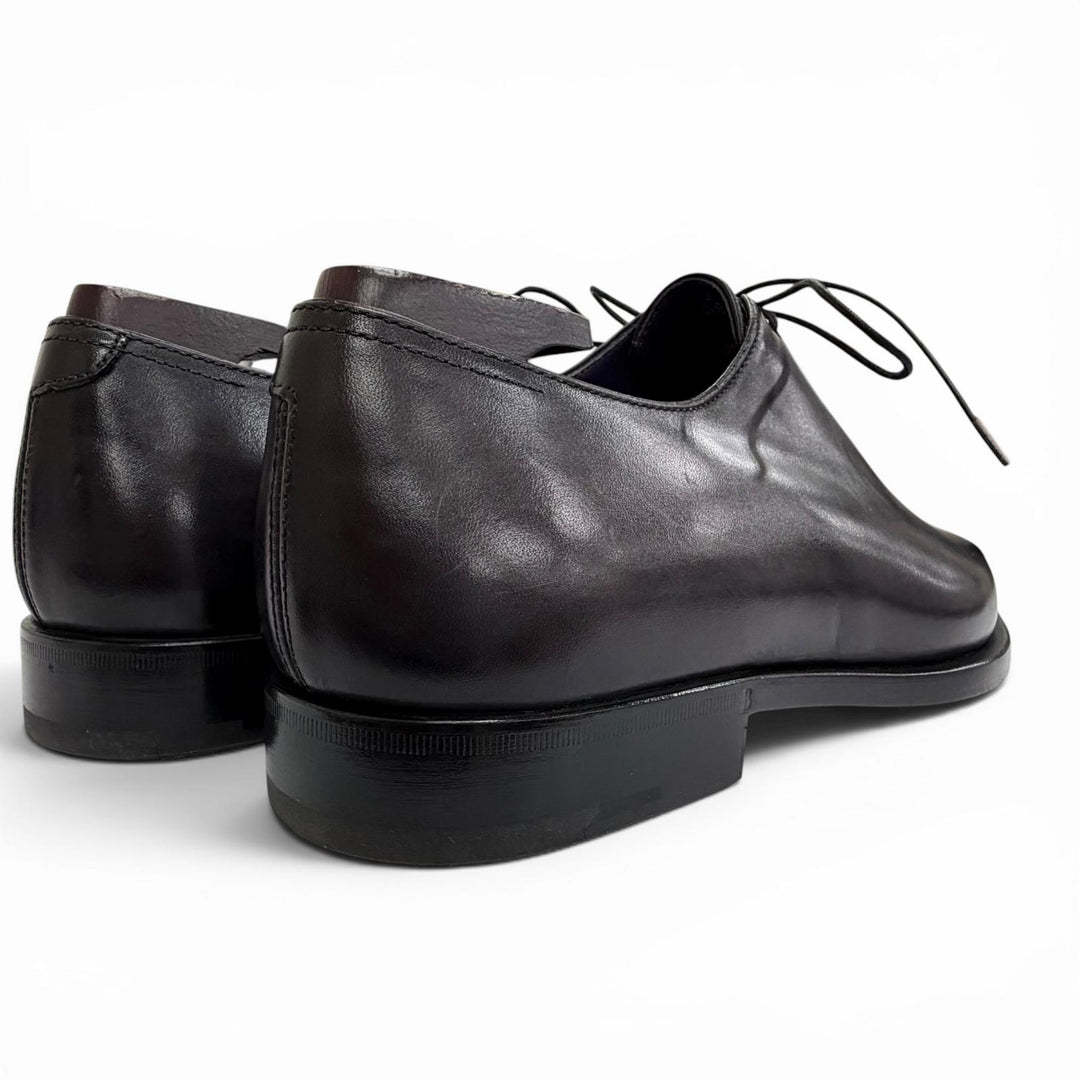 Great Berluti Leather shoes Patina Whole Cut black leather mens 5