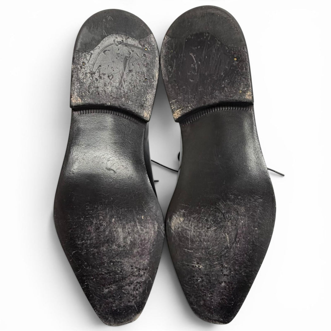 Great Berluti Leather shoes Patina Whole Cut black leather mens 5
