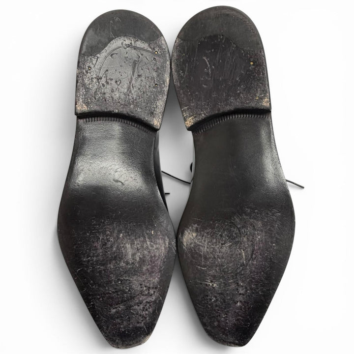 Great Berluti Leather shoes Patina Whole Cut black leather mens 5