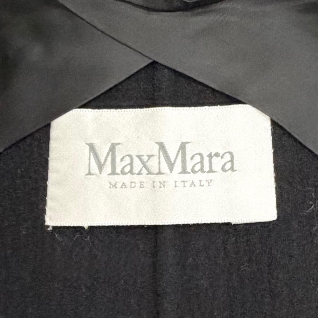 Great Max Mara coat Belted wrap coat, long coat black Virgin wool Women 36
