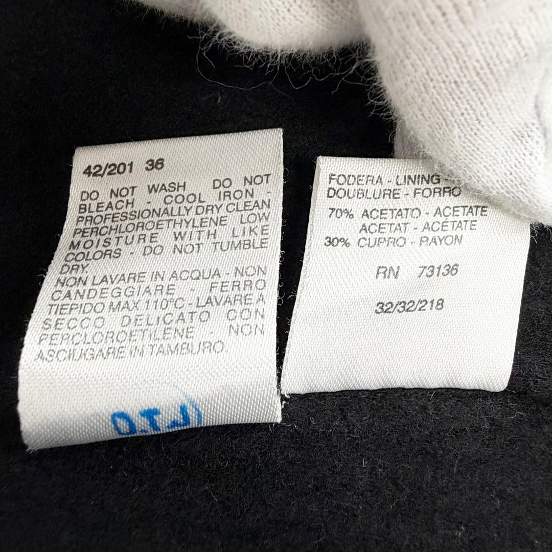 Great Max Mara coat Belted wrap coat, long coat black Virgin wool Women 36