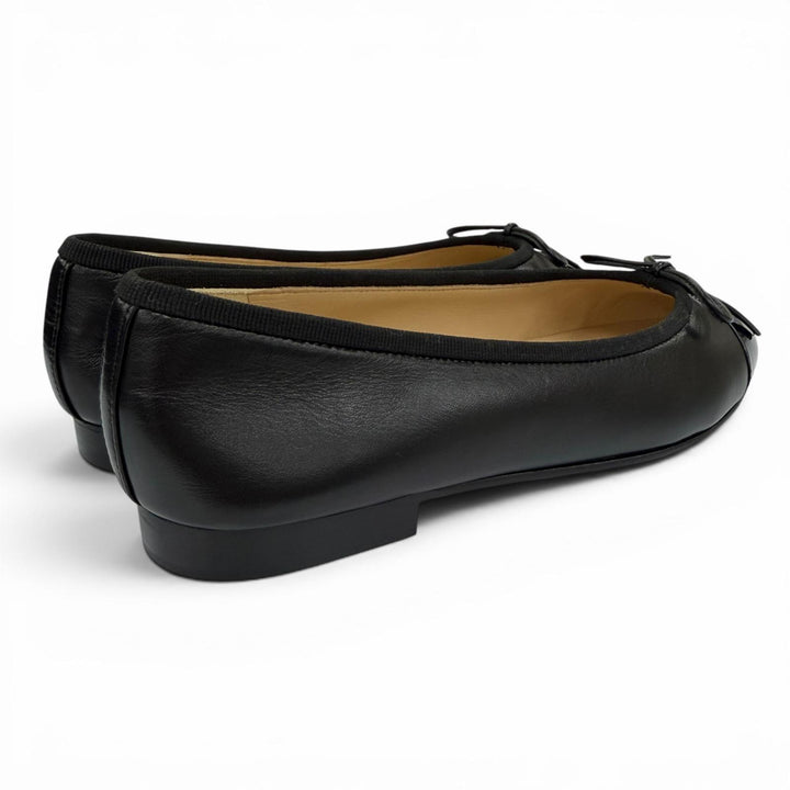 Pristine CHANEL Ballet shoes ballerina COCO Mark flat pumps black 37 G02819