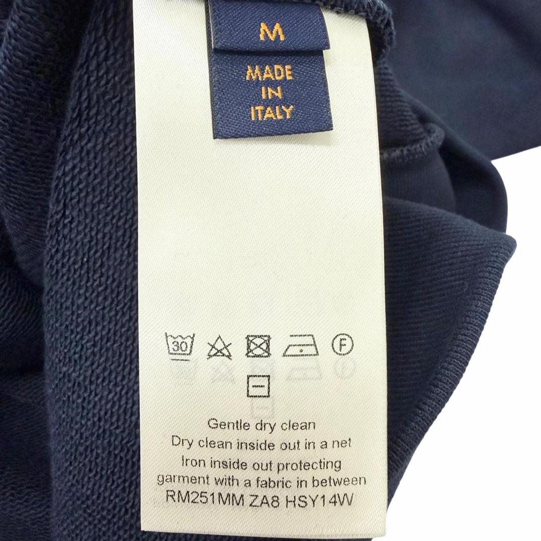 Pristine LOUIS VUITTON sweat Embroidered Cotton Crew Neck Navy cotton mens M