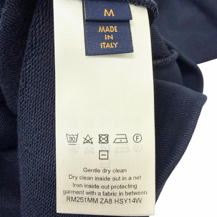 Pristine LOUIS VUITTON sweat Embroidered Cotton Crew Neck Navy cotton mens M