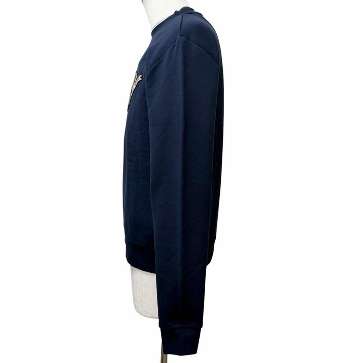 Pristine LOUIS VUITTON sweat Embroidered Cotton Crew Neck Navy cotton mens M