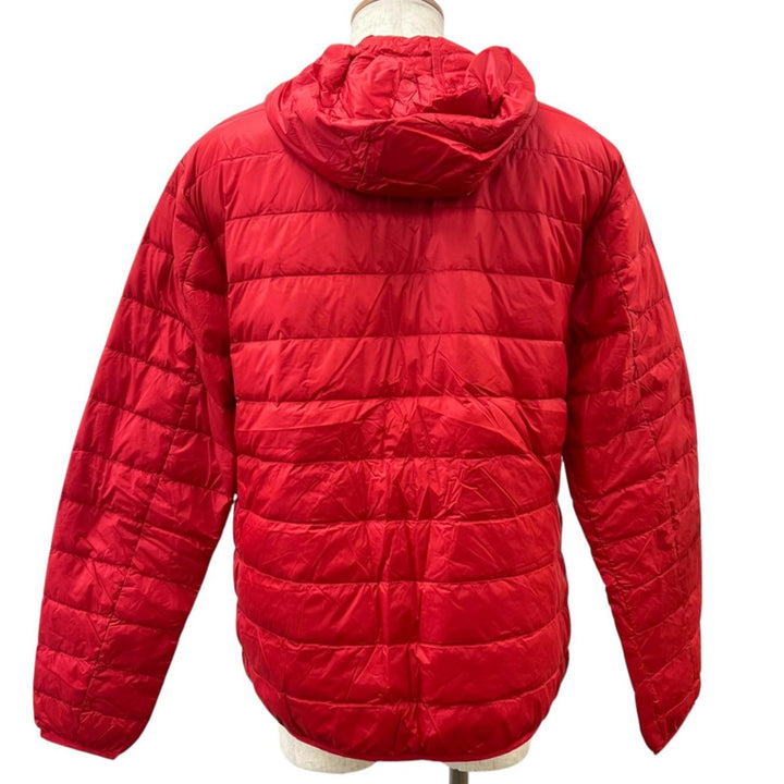 Pristine EMPORIO ARMANI Down jacket Double Zip Hoodie Light Red mens XL
