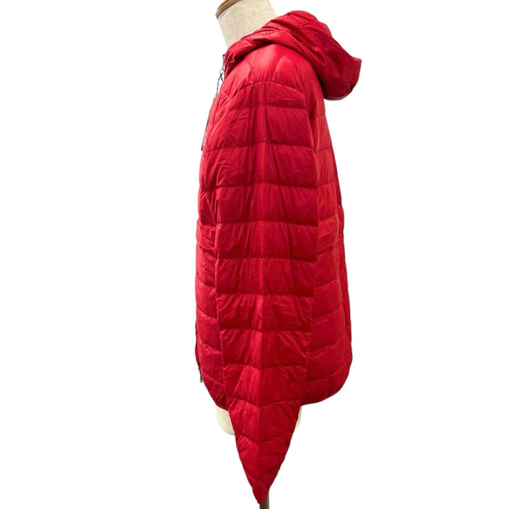 Pristine EMPORIO ARMANI Down jacket Double Zip Hoodie Light Red mens XL