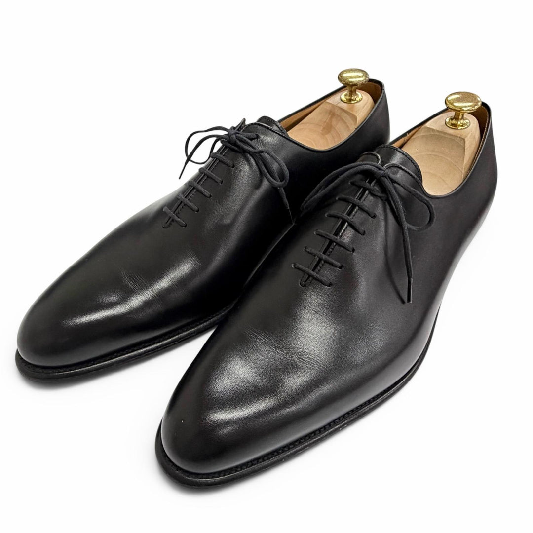 Excellent J.M WESTON Leather shoes 402 Floraline J0 Last whole cut black leather