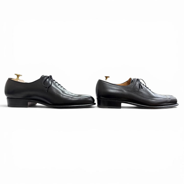 Excellent J.M WESTON Leather shoes 402 Floraline J0 Last whole cut black leather