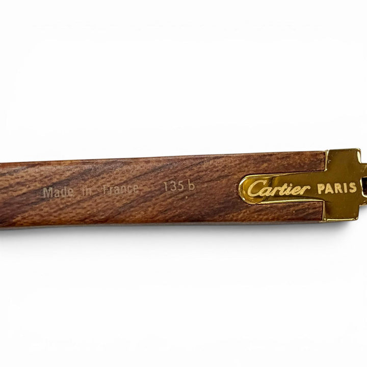 Very Good Cartier sunglasses Trinity Wooden Temple gold Wood mens