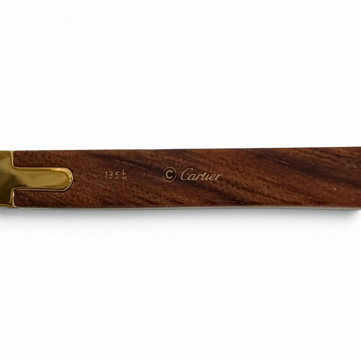 Very Good Cartier sunglasses Trinity Wooden Temple gold Wood mens